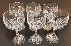 6pc Set Baccarat crystal Massena Claret Red Wine Glasses 6 1/2 Goblets Stemware
