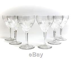 6pc Set St. (Saint) Louis Cut Crystal Wine Glasses. Rare Pattern