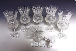 6x EDINBURGH CRYSTAL THISTLE LARGE WATER / WINE GOBLETS FIRST QUALITY & SIGNED