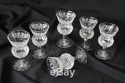 6x Edinburgh Crystal Thistle Wine / Water Glass 5.1 Inch First Quality & Signed