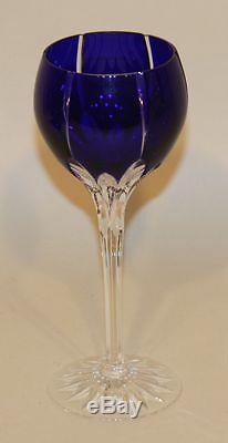 7 Ajka Hungary Albinka / Castille Cobalt Blue 8-1/4 Inch Wine Hocks Glasses