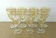 7 Antique Baccarat Crystal Wine Glasses #4360 Gold Leaves & Flowers (ie@b10)