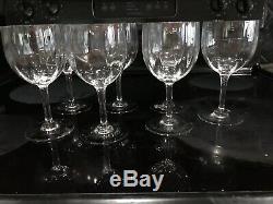 7 Baccarat Crystal White Wine Goblets Glasses Montaigne Claret 5 3/4 Optic