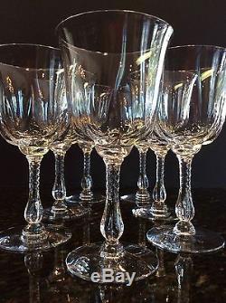 7 Duncan Miller CANTERBURY Ribbed Stem Crystal Goblets VINTAGE WINE GLASS