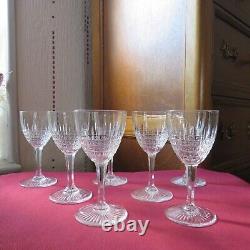 7 Glasses Wine Crystal Of saint louis Model Roland H 5 3/16in