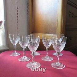 7 Glasses Wine Crystal Of saint louis Model Roland H 5 3/16in