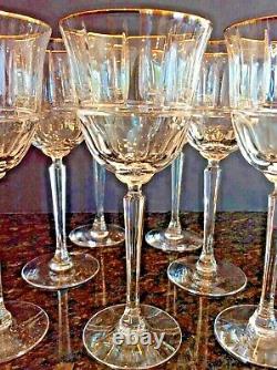 7 Lenox Gold CLASSIC REGENCY Red Wine Glasses 7-1/4 Fine Cut Holiday Crystal