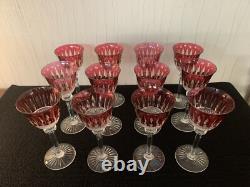 7 Red Wine Glasses Model Tommy Crystal Saint Louis (Price Per Unit) Model 10