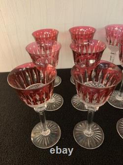 7 Red Wine Glasses Model Tommy Crystal Saint Louis (Price Per Unit) Model 10