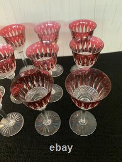 7 Red Wine Glasses Model Tommy Crystal Saint Louis (Price Per Unit) Model 10