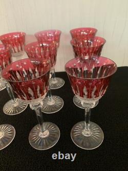 7 Red Wine Glasses Model Tommy Crystal Saint Louis (Price Per Unit) Model 10