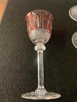 7 Red Wine Glasses Model Tommy Crystal Saint Louis (Price Per Unit) Model 10