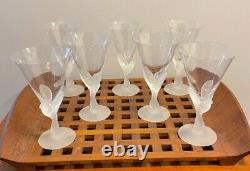 7 Sasaki Wings Crystal Frosted Wine Glass 6 3/4 6.75 EXCELLENT
