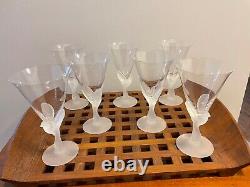 7 Sasaki Wings Crystal Frosted Wine Glass 6 3/4 6.75 EXCELLENT