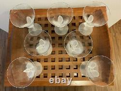 7 Sasaki Wings Crystal Frosted Wine Glass 6 3/4 6.75 EXCELLENT