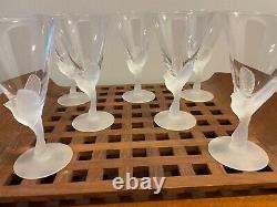 7 Sasaki Wings Crystal Frosted Wine Glass 6 3/4 6.75 EXCELLENT