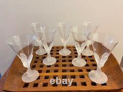 7 Sasaki Wings Crystal Frosted Wine Glass 6 3/4 6.75 EXCELLENT