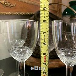 7 Scarce Moser 8 1/8 Royal Pattern Hand Crafted Tall Wine Glasses Diamond Cut
