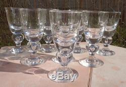 7 Vintage STEUBEN BALUSTER White Wine Goblets/Stems Teardrop 5-1/8 Fine Crystal