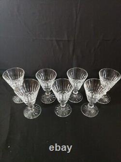 7 Waterford Crystal Tramore Wine Glasses Gothic Etching Nice Condition
