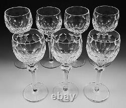 7 Waterford Cut Crystal Curraghmore Hock Wine Goblet Glass Set 7 3/8 Ireland