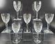 7 Waterford Kildare Claret Wine Glasses Set Crystal Clear Cut Etch Stemware Lot