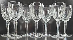 7 Waterford Kildare Claret Wine Glasses Set Crystal Clear Cut Etch Stemware Lot