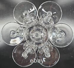 7 Waterford Kildare Claret Wine Glasses Set Crystal Clear Cut Etch Stemware Lot