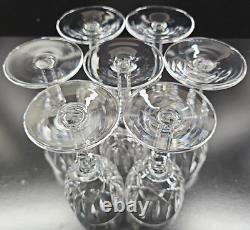 7 Waterford Kildare Claret Wine Glasses Set Crystal Clear Cut Etch Stemware Lot