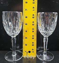 7 Waterford Kildare Claret Wine Glasses Set Crystal Clear Cut Etch Stemware Lot