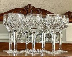7 Waterford Lismore Hock Wine Glasses Pristine