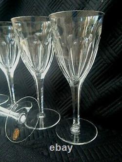 7x Large Claret Moser Crystal Art Nouveau Lady Hamilton Wine Glasses Faceted Cut