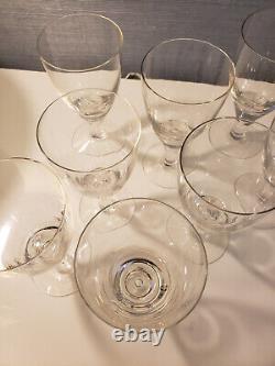 8- 1960's Skruf Stockholm Claret 6-3/8 Crystal Wine Glasses with teardrop stem