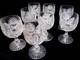 8 ABP American Brilliant Period Cut Glass Water Wine Goblets Hobstars Stems