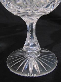 8 ABP American Brilliant Period Cut Glass Water Wine Goblets Hobstars Stems