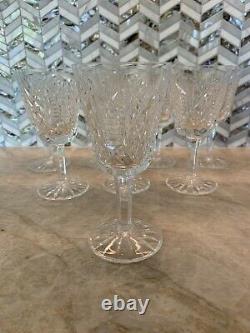 8 ANTIQUE WATERFORD CRYSTAL CLARE 5 5/8 Claret Wine Glasses