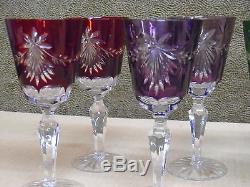 8 Ajka Hungary 24% Pbo Hand Cut Crystal Goblets Or Wine Stems AJC37 7 1/4