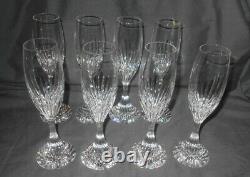 8 Baccarat Massena Crystal Champagne Flutes