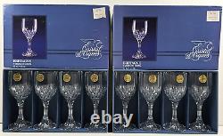 8 Cristal D'Arques Bretagne Sherry Glasses Box Set Vintage Crystal Clear Cut Lot