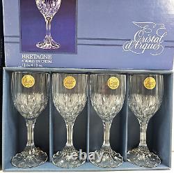 8 Cristal D'Arques Bretagne Sherry Glasses Box Set Vintage Crystal Clear Cut Lot