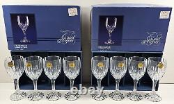 8 Cristal D'Arques Bretagne Sherry Glasses Box Set Vintage Crystal Clear Cut Lot