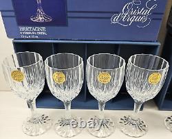 8 Cristal D'Arques Bretagne Sherry Glasses Box Set Vintage Crystal Clear Cut Lot