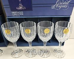 8 Cristal D'Arques Bretagne Sherry Glasses Box Set Vintage Crystal Clear Cut Lot