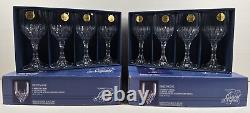 8 Cristal D'Arques Bretagne Sherry Glasses Box Set Vintage Crystal Clear Cut Lot