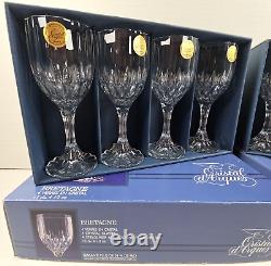 8 Cristal D'Arques Bretagne Sherry Glasses Box Set Vintage Crystal Clear Cut Lot