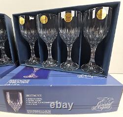 8 Cristal D'Arques Bretagne Sherry Glasses Box Set Vintage Crystal Clear Cut Lot