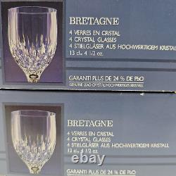 8 Cristal D'Arques Bretagne Sherry Glasses Box Set Vintage Crystal Clear Cut Lot