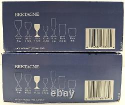 8 Cristal D'Arques Bretagne Sherry Glasses Box Set Vintage Crystal Clear Cut Lot