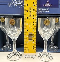 8 Cristal D'Arques Bretagne Sherry Glasses Box Set Vintage Crystal Clear Cut Lot