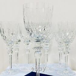 8 Discontinued Vintage Rogaska Queen Fluted Crystal Wine Goblets Glasses 7.75